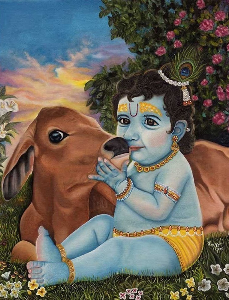 baby-krishna-canvas-oil-painting